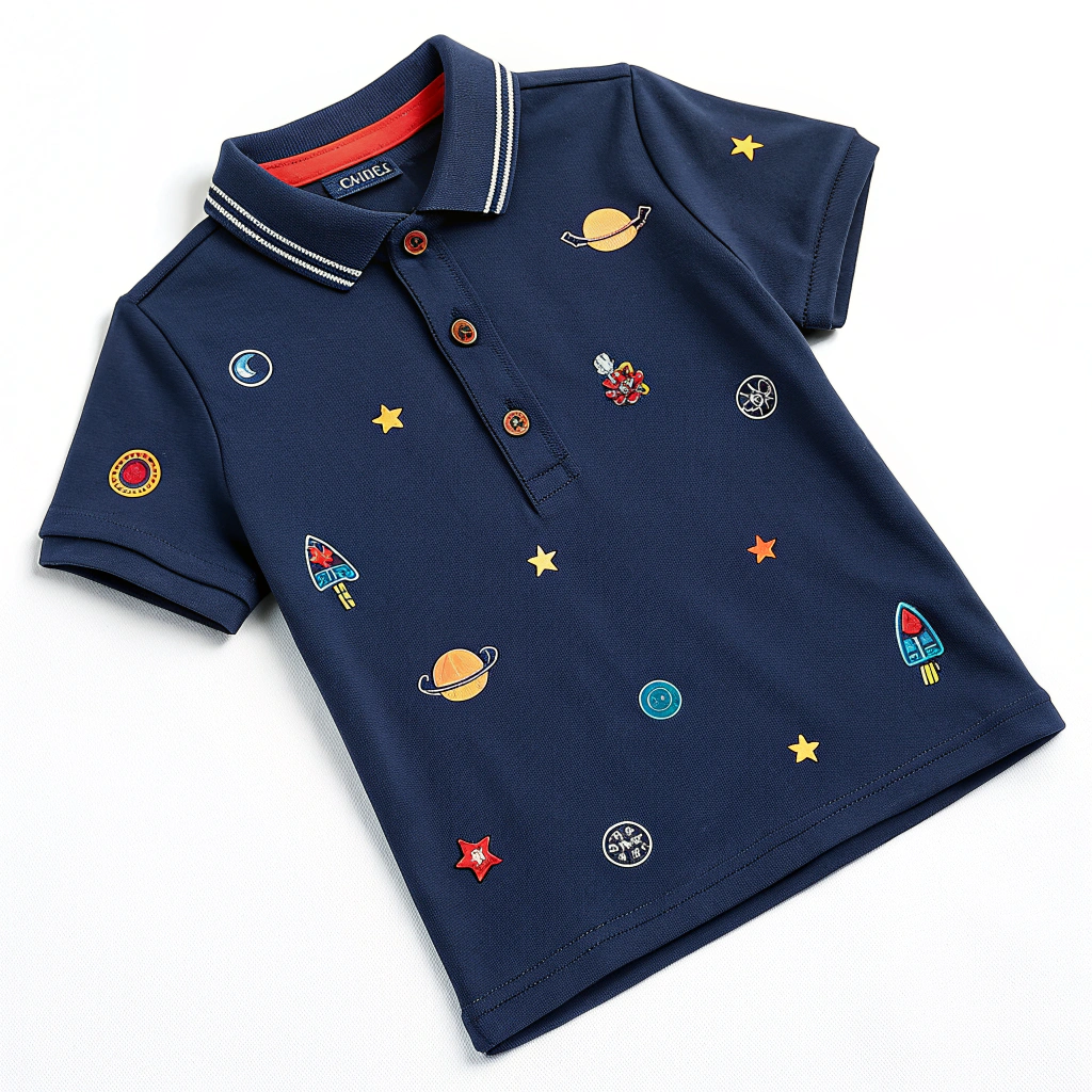 a-dark-blue-kids--polo-t-shirt-with-colorful-embro